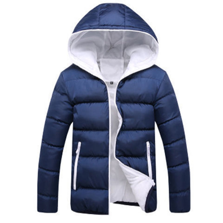 Stylish Slim Men Hooded Cotton Coat, L, XL, XXL