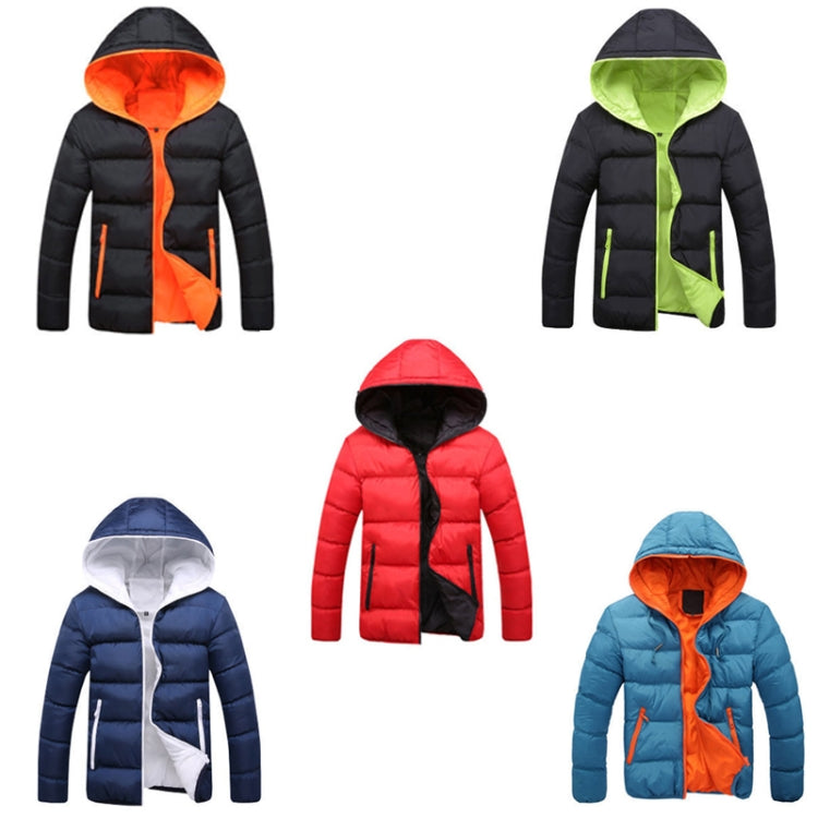 Stylish Slim Men Hooded Cotton Coat, L, XL, XXL