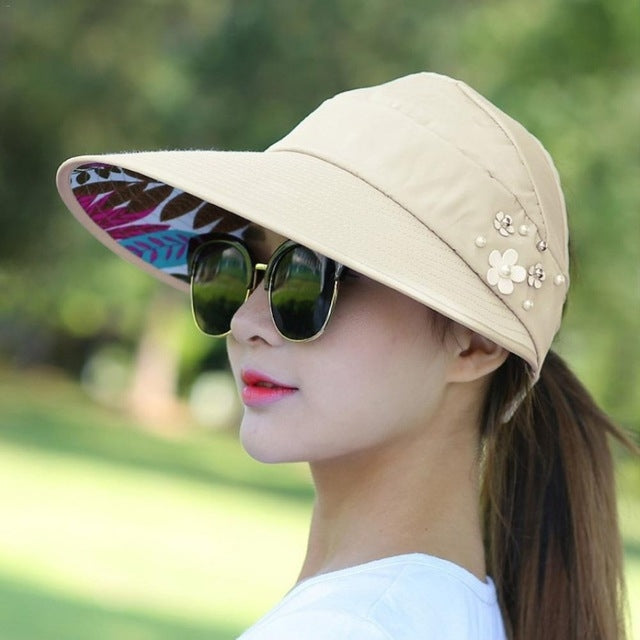Women Summer Casual  Going Out Ultraviolet-proof Korean Style Folded Sun Block Hat Breathable And Light, Beige, Red, Black, Pink, Khaki, Rose Red, Blue