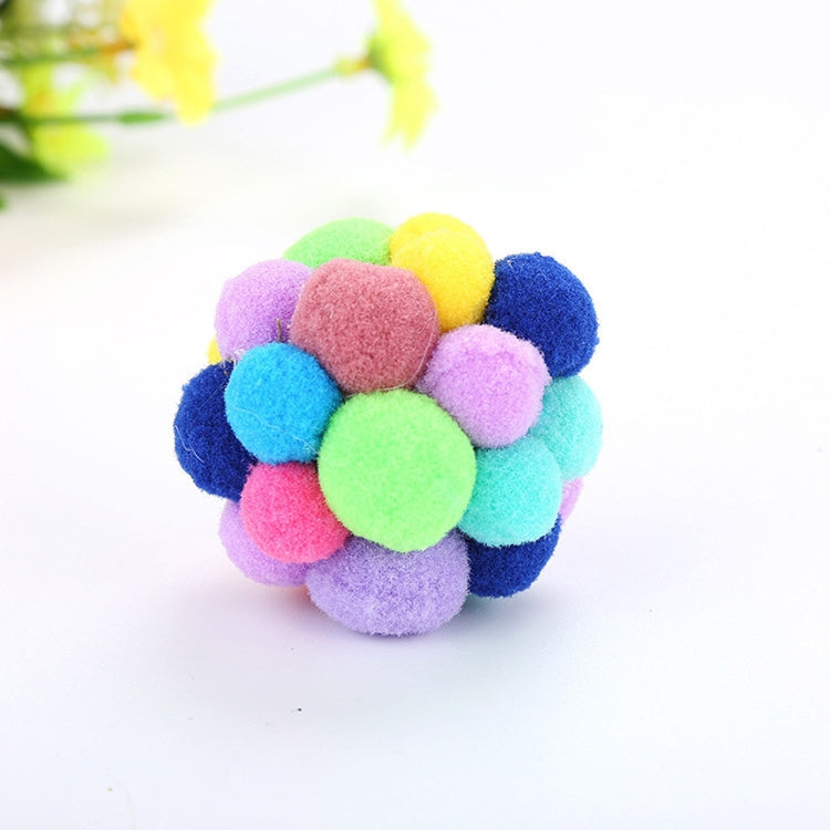 3 PCS Colorful Handmade Bells Cat Bouncy Ball Pet Toy, L, M, S