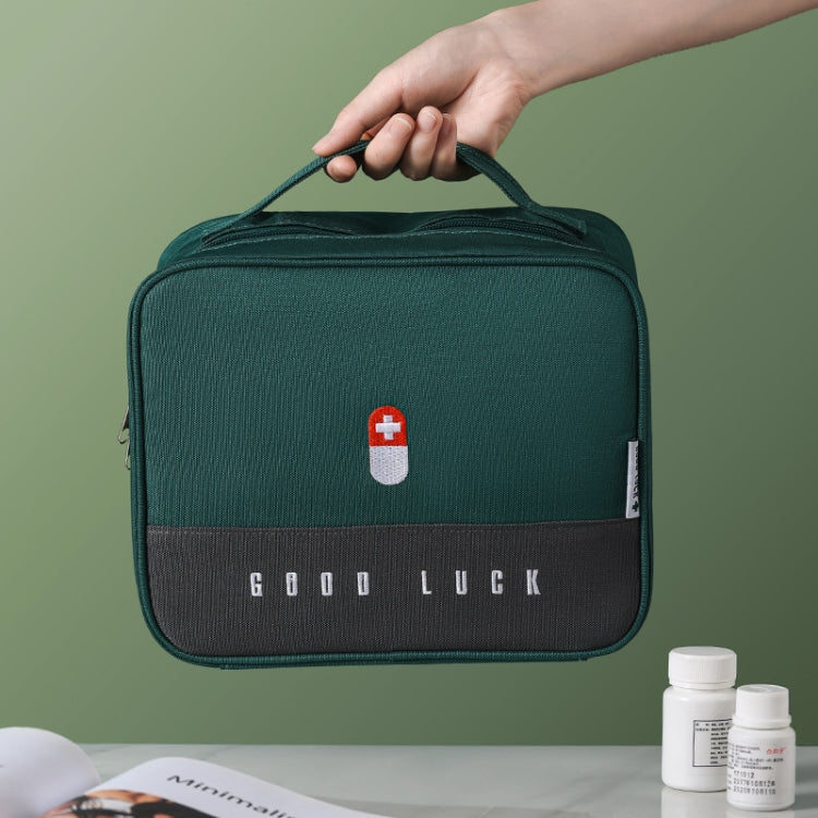 Thickened Large-Capacity Multifunctional Medicine Box Family Portable Storage Bag, Green, Gray, Pink
