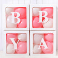 Wedding Birthday Party Decoration Transparent Letter Balloon Box, White Baby, White Love