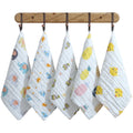 Six-Layer Gauze Cotton Baby Square Handkerchief Saliva Towel Styles Random Delivery, 25x25cm, 30x30cm