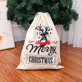 Large Printed Linen Backpack Christmas Gift Bag Candy Bag, A Type, B Type, C Type, D Type