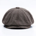 14128 Stripe Snap Design Beret Autumn And Winter Retro Wild Octagonal Hat, 58CM, 60CM
