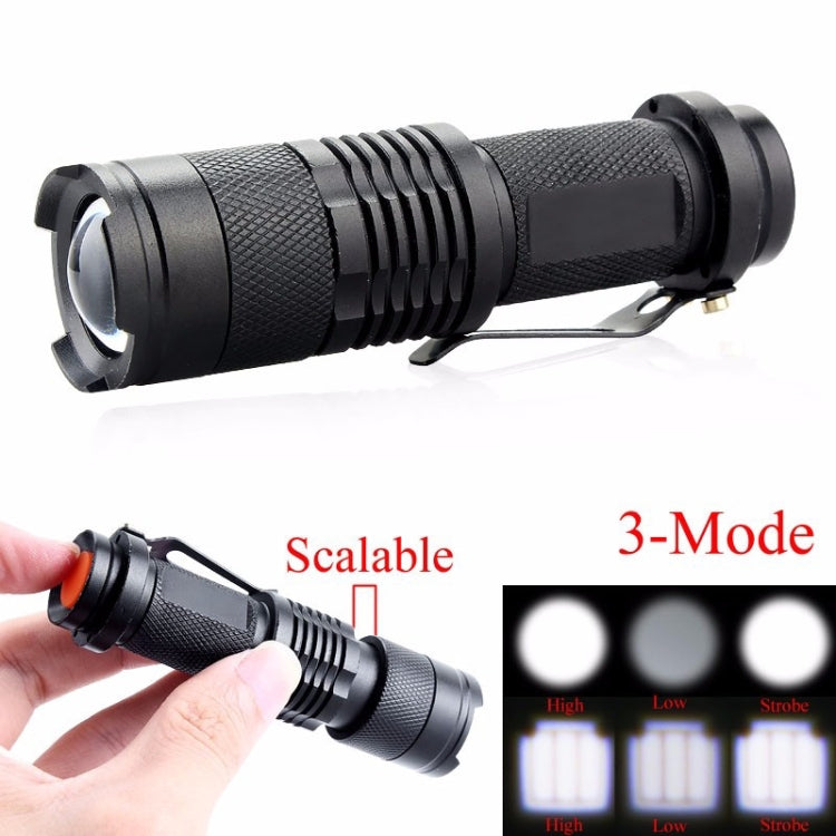 LED Outdoor Rechargeable Telescopic Zoom Mini Glare Flashlight, Single, Set