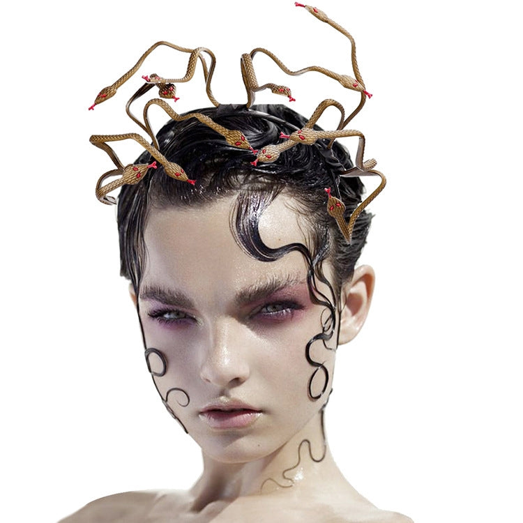 Halloween Carnival Stage Props Headdress Medusa Snake Cosplay Headband, Cosplay Headband