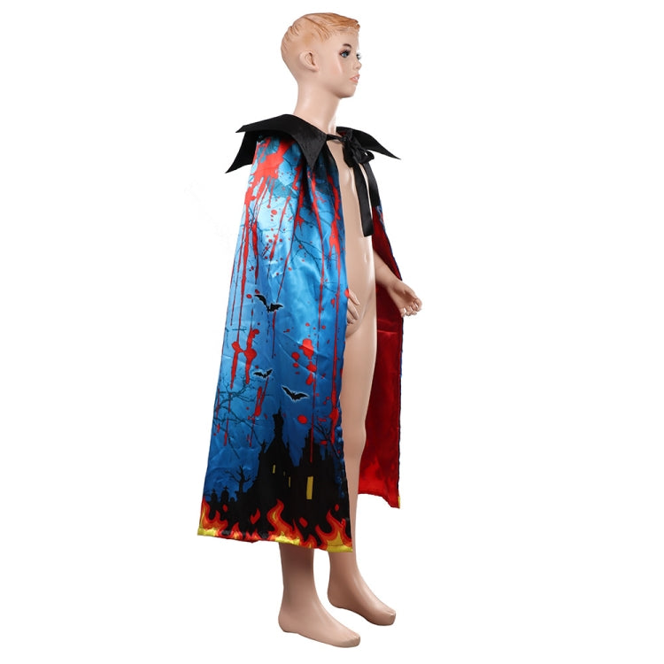 Halloween Dress Up Kids Double-Layer Printed Cloak, Free Size