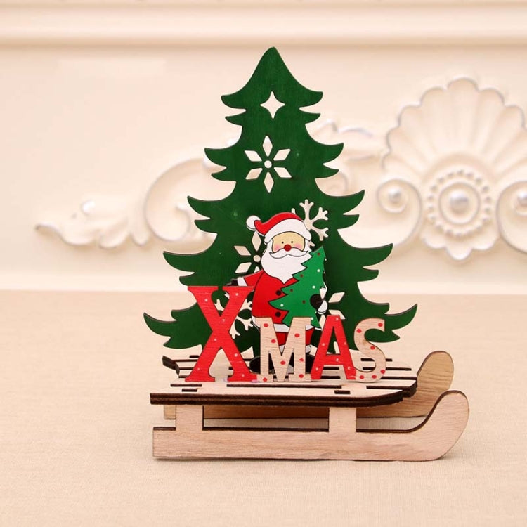 Christmas Decorations Christmas Painted Wooden Assembly DIY Sleigh Car Decoration Jigsaw Puzzle Gift, Large