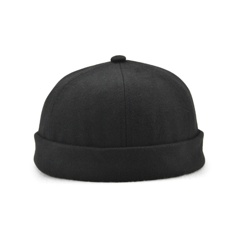 G12788 Iron Mark Street Melon Skullcap Retro Flanged Landlord Hat without Eaves, G12788 Black, G12788 Grey, G12788 Deep Beige, G12788 Dark Gray, G12788 Dark Blue