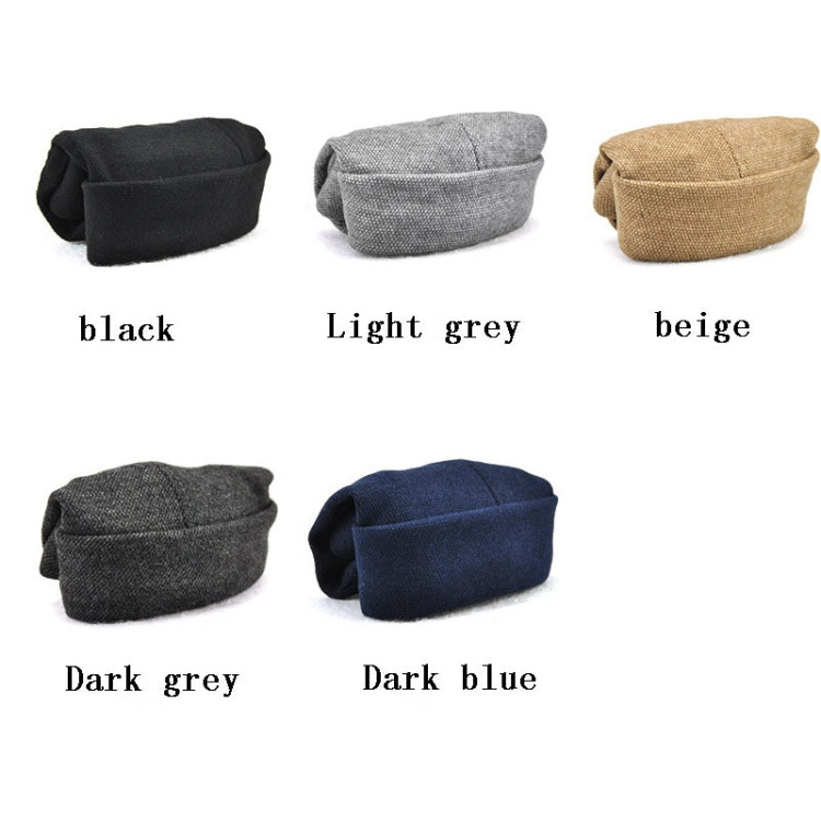 G12788 Iron Mark Street Melon Skullcap Retro Flanged Landlord Hat without Eaves, G12788 Black, G12788 Grey, G12788 Deep Beige, G12788 Dark Gray, G12788 Dark Blue