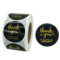 2 PCS Roll Dyeing Hot Stamping Thank You Sticker Label, 3.8cm / 1.5inch