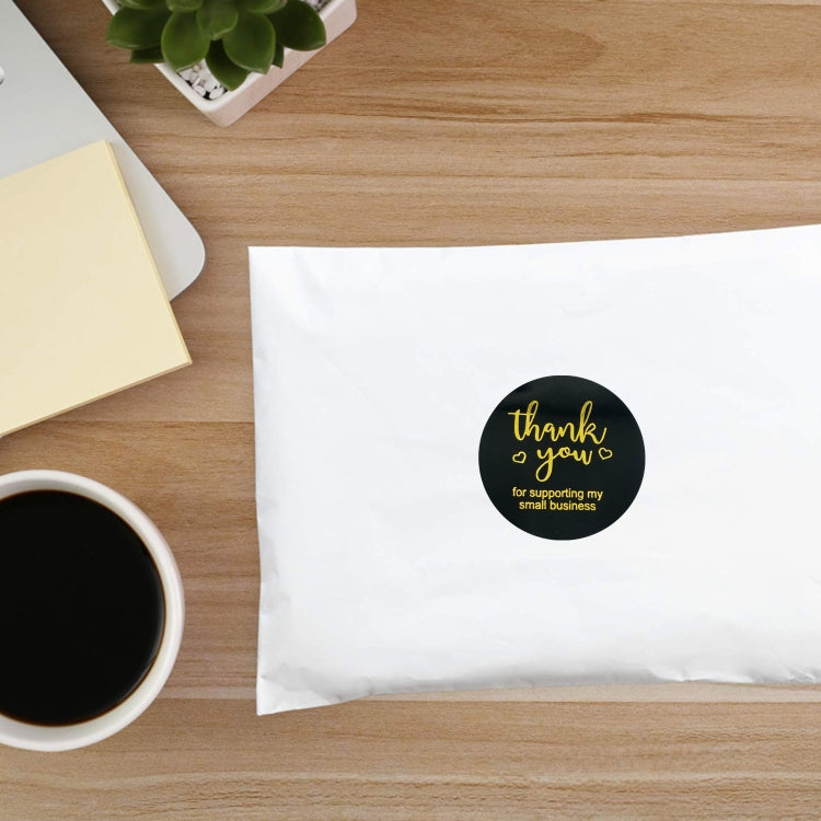 2 PCS Roll Dyeing Hot Stamping Thank You Sticker Label, 3.8cm / 1.5inch