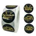 3 PCS Roll Hot Gold Stickers Christmas Stickers Holiday Gift Sealing Stickers, 2.5cm / 1inch