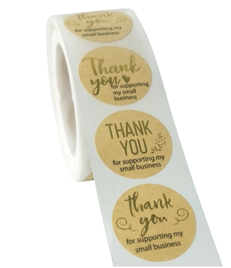 Roll Kraft Paper Hot Stamping Thanks You Baking Sticker Label, D-03