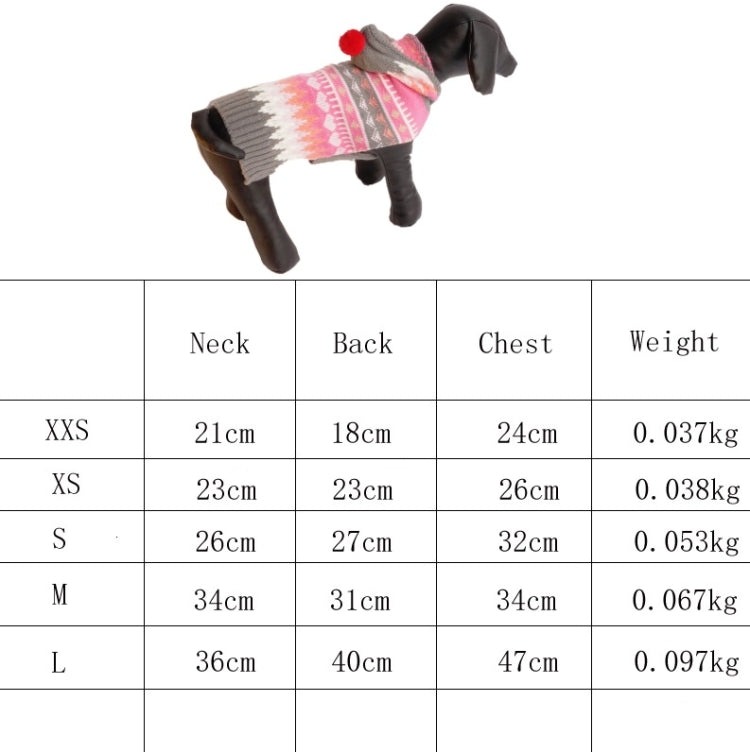 Pet Christmas Costume Sweater Hooded Ball Snowflake Costume, XXS, XS, S, M, L