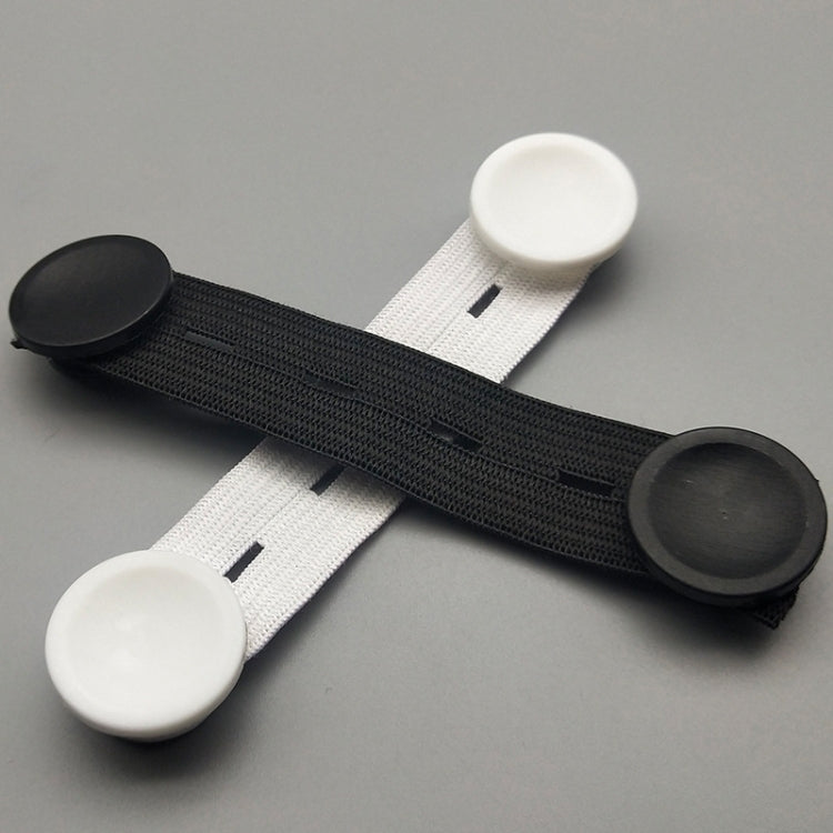 Mask Hook Adjustment Buckle Ear-Wearing Mask Anti-Squeeze Ear Lanyard Extending Ear Rope, White, Black