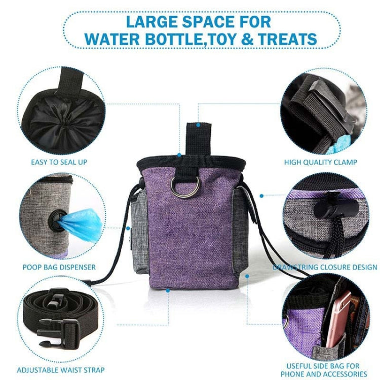 Pet Training Waist Bag With Belt Portable Outing Training Pet Snack Bag, Purple Waist Bag, Purple Waist Bag+Folding Bowl