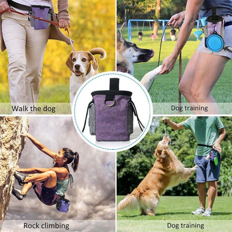 Pet Training Waist Bag With Belt Portable Outing Training Pet Snack Bag, Purple Waist Bag, Purple Waist Bag+Folding Bowl