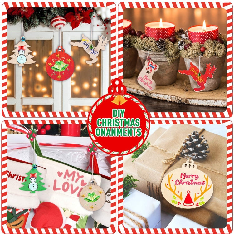 Christmas Creative DIY Decoration Gift Set  Handmade Wood Chip Pendant, JM02027, JM02028, JM02029, JM02030, JM02031, JM02032, JM02033, JM02034, JM02035, JM02036, JM02037, JM02038, JM02039, JM02040, JM02041