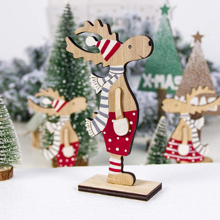 Christmas Decoration Wooden Painted Christmas Elk Ornaments