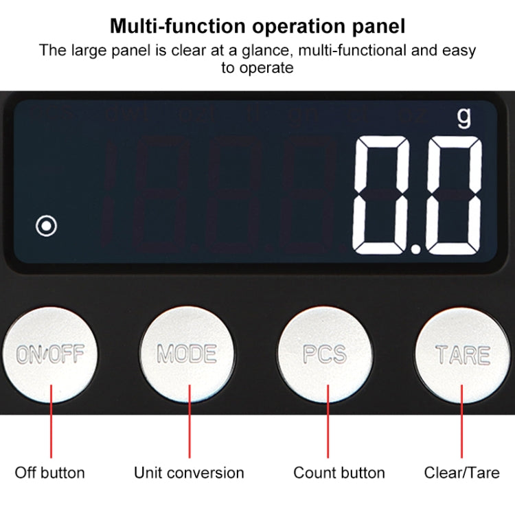 High-Precision Electronic Scale Mini Portable Jewellery Medicine Scale, 500g/0.1g, 100g/0.01g, 200g/0.01g, 300g/0.01g, 500g/0.01g, 1000g/0.1g