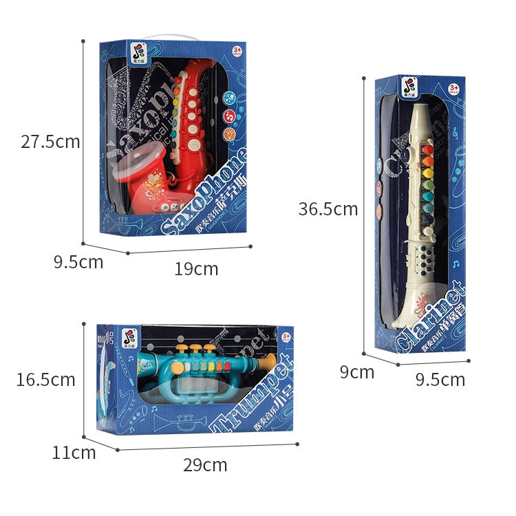 Children Early Education Puzzle Playing Simulation Musical Instrument, 6806 Trumpet-Red, 6806 Trumpet-Blue, 6807 Clarinet-Red, 6807 Clarinet-White, 6805 Saxophone-Red, 6805 Saxophone-Green