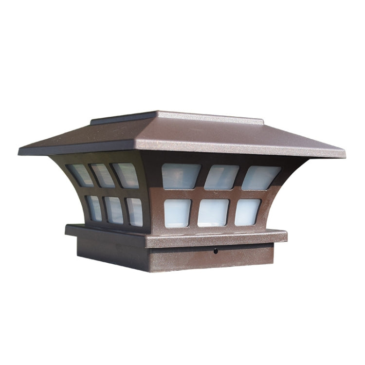 Solar Coffee Column Head Lamp Outdoor Waterproof Decorative Wall Lamp, White Light, Warm Light