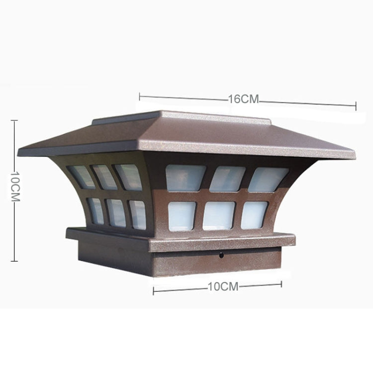 Solar Coffee Column Head Lamp Outdoor Waterproof Decorative Wall Lamp, White Light, Warm Light
