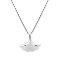 S925 Sterling Silver Ginkgo Leaf Pendant Necklace