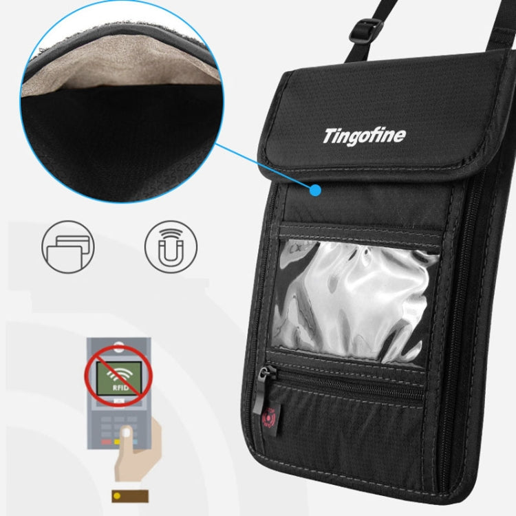Travel Storage Messenger Passport Bag Multifunctional RFID Anti-Theft Hanging Neck Document Bag Card Bag, 21x16cm