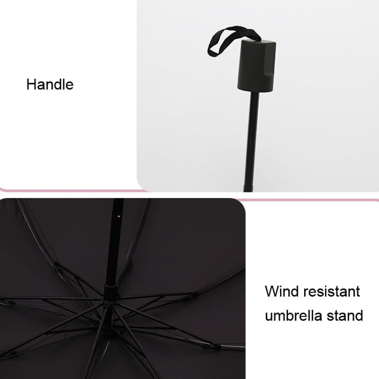 Small Fresh Sun Umbrella Female Sun Umbrella Student Vinyl Three-Fold Simple Dual-Use Sun Umbrella, Avocado Green, Avocado White, Avocado Pink, Strawberry White, Strawberry Pink, Peach White, Peach Pink