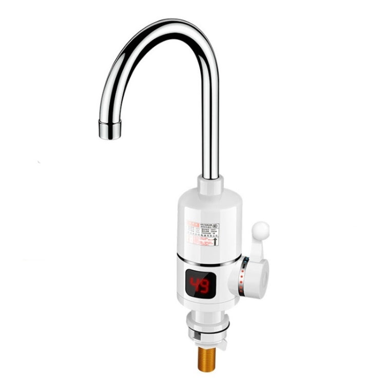 Kitchen Instant Electric Hot Water Faucet EU Plug, Lamp Display Big Elbow, Digital Display Big Elbow