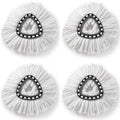 4 PCS Rotating Triangle Cotton Yarn Mop Head Mop Replacement Cloth For O-Cedar/Vileda, Mop