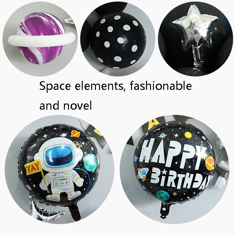 Astronaut Theme Birthday Balloon Decoration Set Starry Sky Rocket Aluminum Film Balloon Children Party Decoration, Set 2, Set 3