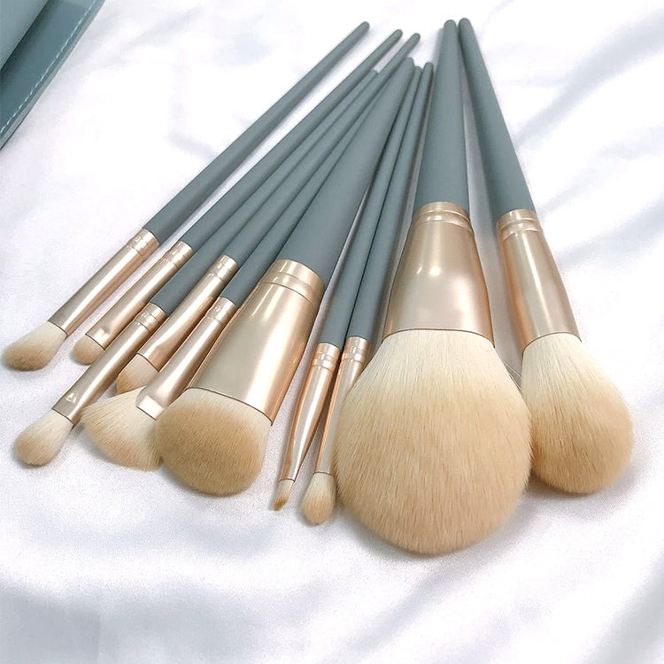 10 PCS / Set Makeup Brush Corn Silk Fiber Hair Loose Powder Brush Face And Eye Makeup Brush, Without Bag, With Blue Bag, With Silver Bag, With Pink Cylinder, With Green Cylinder, With Pink Zipper Bag