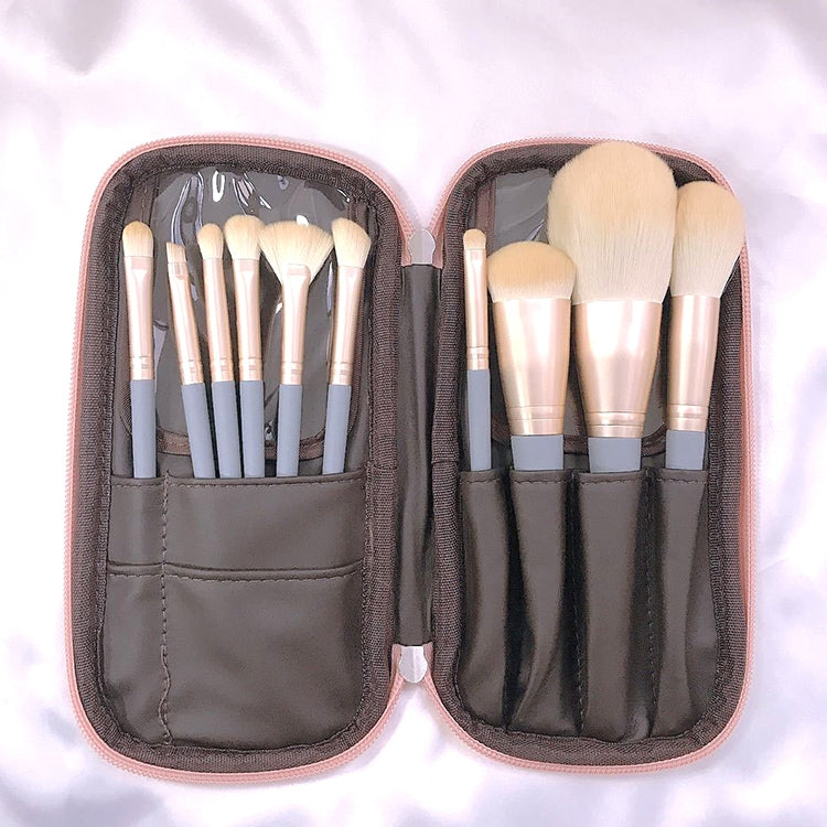 10 PCS / Set Makeup Brush Corn Silk Fiber Hair Loose Powder Brush Face And Eye Makeup Brush, Without Bag, With Blue Bag, With Silver Bag, With Pink Cylinder, With Green Cylinder, With Pink Zipper Bag