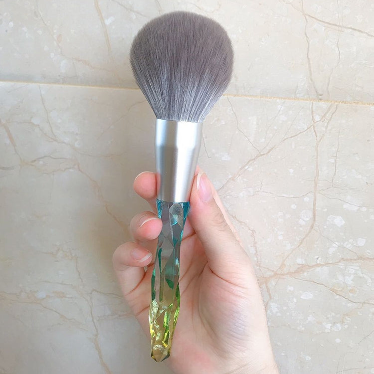 Makeup Brush Corn Silk Fiber Hair Can Washing Makeup Brush, Green Loose Powder Brush, Pink Loose Powder Brush, 5 PCS Green Eye Shadow Brush, Green Loose Powder Brush+5 PCS Eye Shadow Brush