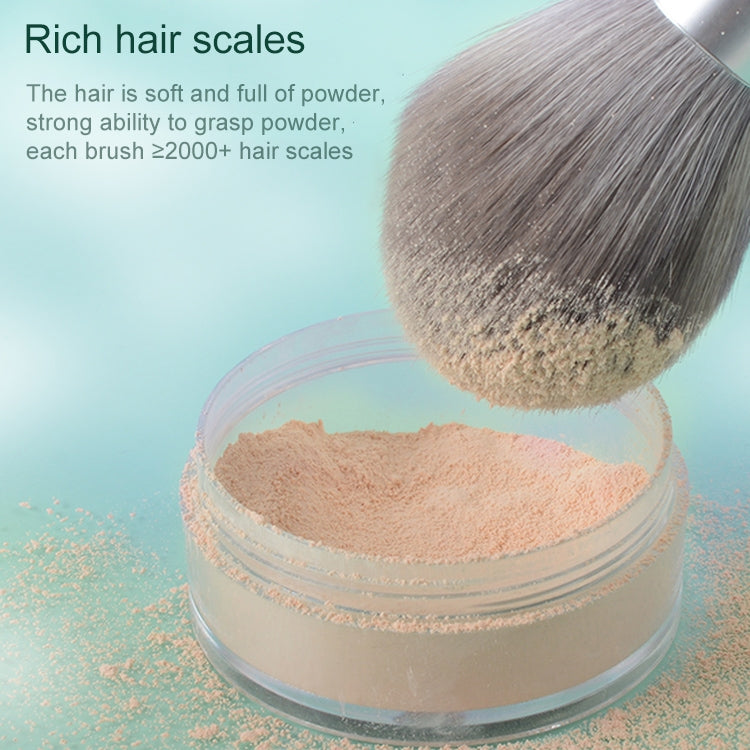 Makeup Brush Corn Silk Fiber Hair Can Washing Makeup Brush, Green Loose Powder Brush, Pink Loose Powder Brush, 5 PCS Green Eye Shadow Brush, Green Loose Powder Brush+5 PCS Eye Shadow Brush