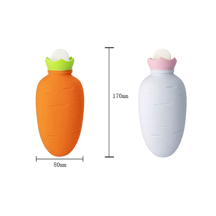 Carrot-Shaped Silicone Water Injection Warm Water Bag Winter Leak-Proof And Explosion-Proof Hand Warmer, Orange, White Pink, White Green, Light Green