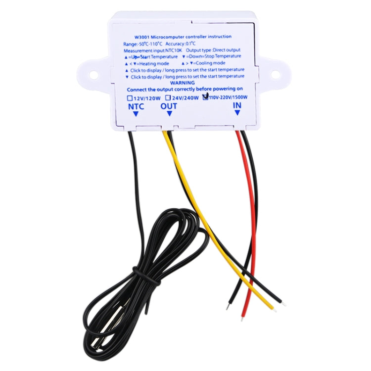 XH-W3001 Digital LED Temperature Controller Arduino Cooling Heating Switch Thermostat NTC Sensor, 24V, 220V
