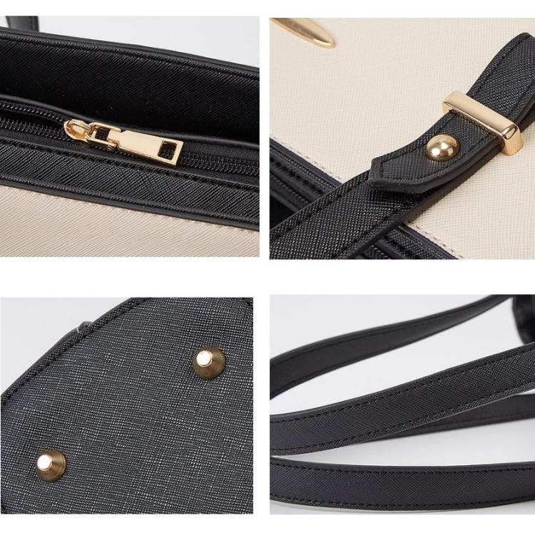 3 in 1 Fashion Simple Lady Diagonal Large Capacity Handbag Letter Bag, Gold + Black, White + Brown, Brown + Black, White + Pink, White + Black, Purple+ Black