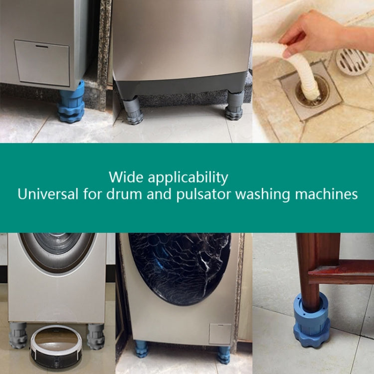 4 PCS / Set Furniture Home Appliance Washing Machine Rubber Foot Mat Moisture-Proof Shock Absorption Heightened Foot Mat Base, 2.5cm Plus Layer Gray, Adjustable Height About 8-9.5cm Gray, 2.5cm Plus Layer Blue, Adjustable Height About 8-9.5cm Blue