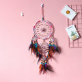 Home Hand Woven Colorful Bohemian Dream Catcher, Flowers, Wooden Beads