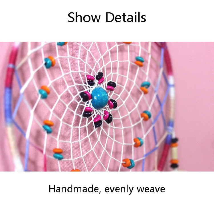 Home Hand Woven Colorful Bohemian Dream Catcher, Flowers, Wooden Beads