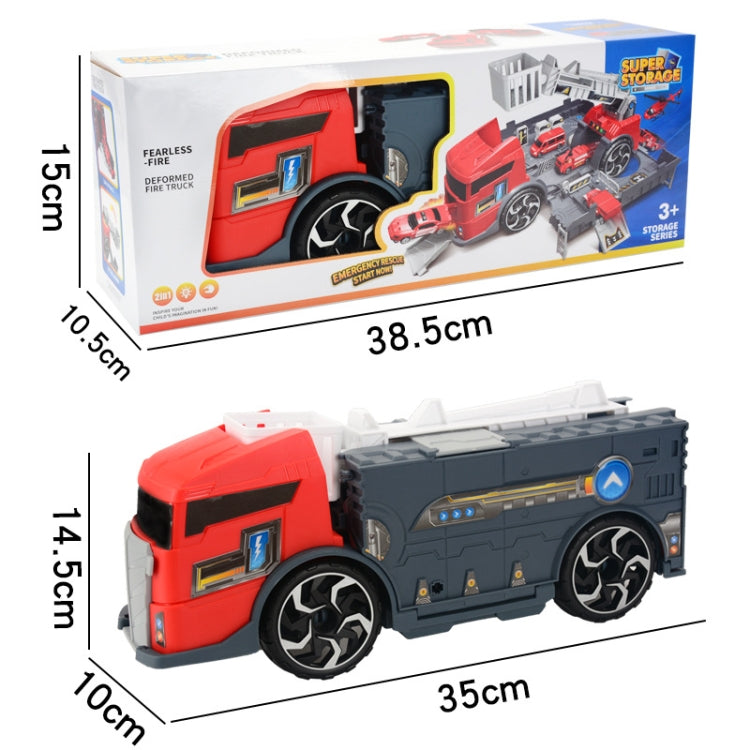 Children Toy Tractor Container Truck Simulation Parking Lot Car Model Set, Engineering vehicle, Fire Engine