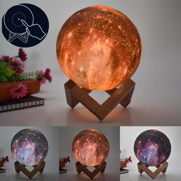 3D Moon Lamp Children Gift Table Lamp Painted Starry Sky LED Night Light, 15cm Touch Control 3-colors 1W, 15cm Pat Control 3-colors 1W, 15cm Remote Control 16-colors 1W, 15cm Touch Control 7-colors 1W, 15cm Pat Control 7-colors 1W                      ...