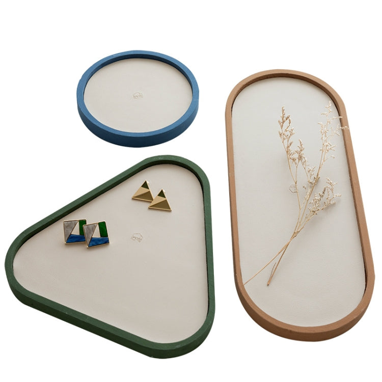 Desktop Shallow Storage Tray Sundries Tray Jewelry Display Tray, , Oval (Warm Brown), , Triangle (Warm Brown), , Round (Warm Brown), , Oval (Dark Green), , Triangle (Dark Green), , Round (Dark Green), , Oval (Green Lotus), , Triangle (Green Lotus)     ...