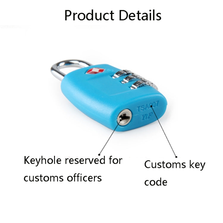 Customs Luggage Lock Overseas Travel Luggage Zipper Lock Plastic TSA Code Lock, Black, Red, Blue, Green, Rose Red, Yellow, Dark Blue
