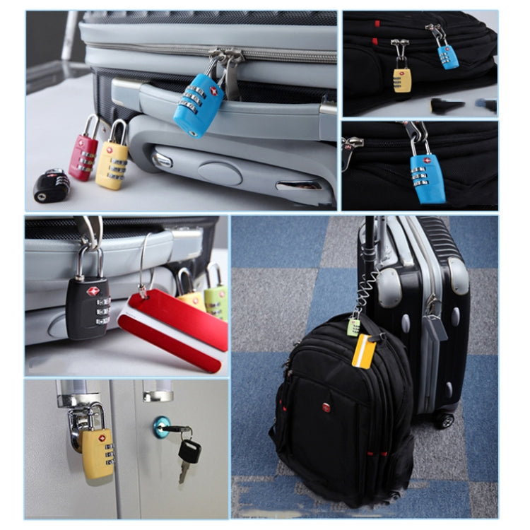 Customs Luggage Lock Overseas Travel Luggage Zipper Lock Plastic TSA Code Lock, Black, Red, Blue, Green, Rose Red, Yellow, Dark Blue